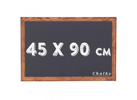 Chalky Kara Tahta Ahşap Çerçeveli 45x90 cm